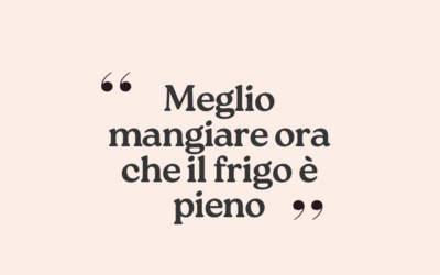 Meglio mangiare ora che il frigo è pieno